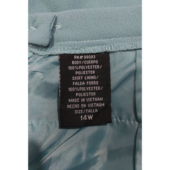 Teal Polyester Layered Skirt Womens 14W - Picture 3 of 5